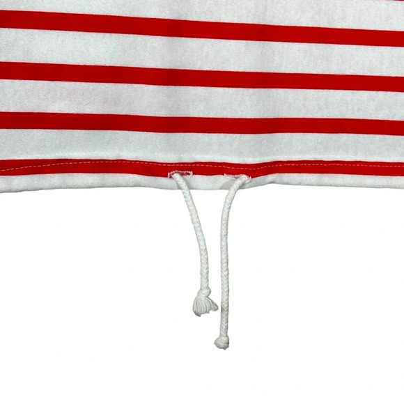 Huntington Ridge Striped Short Sleeve Red White Blue Nautical 90s Coastal Sailor - Picture 5 of 8